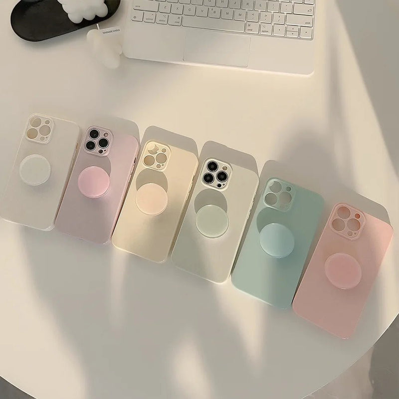 Candy Color Case with Holder - 1005005655223147 - White - CHINA - For iPhone14 Pro Max - Phone Case - Jelly Cases