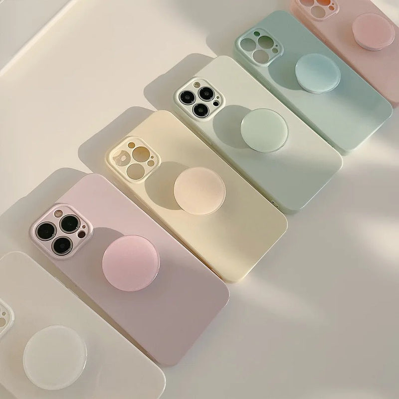 Candy Color Case with Holder - 1005005655223147 - White - CHINA - For iPhone14 Pro Max - Phone Case - Jelly Cases