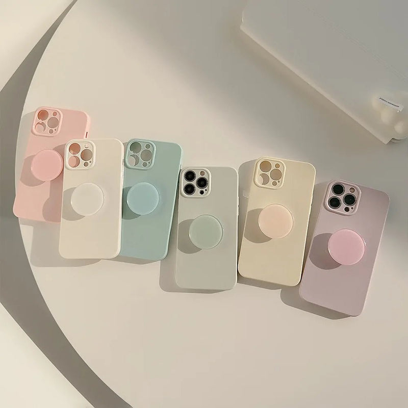 Candy Color Case with Holder - 1005005655223147 - White - CHINA - For iPhone14 Pro Max - Phone Case - Jelly Cases