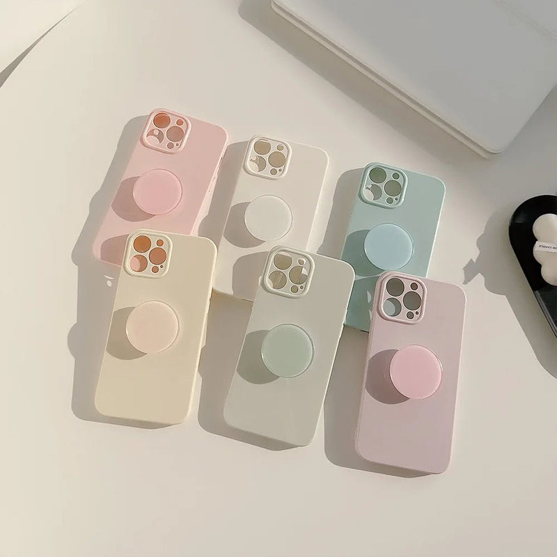 Candy Color Case with Holder - 1005005655223147 - White - CHINA - For iPhone14 Pro Max - Phone Case - Jelly Cases