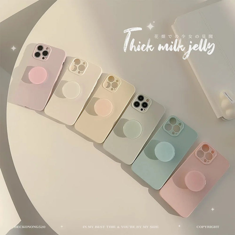 Candy Color Case with Holder - 1005005655223147 - White - CHINA - For iPhone14 Pro Max - Phone Case - Jelly Cases