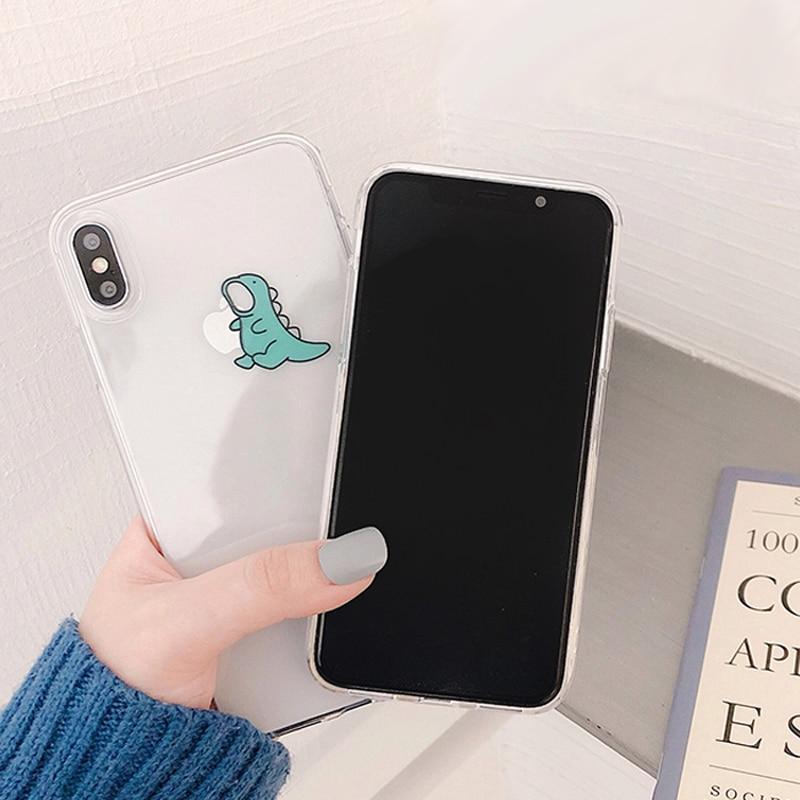 Cartoon Dinosaur Case - 24237201 - green - for - iphone - xs - max - case - Jelly Cases