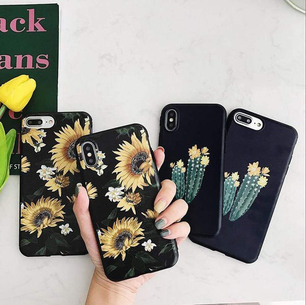 Cute Sunflower and Cactus Case - 20440056 - style - 2 - for - iphone - xs - max - case - Jelly Cases