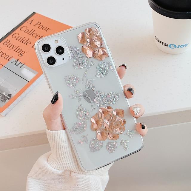 Glitter Rose Case - C2863 - S2 - 11P - case - Jelly Cases