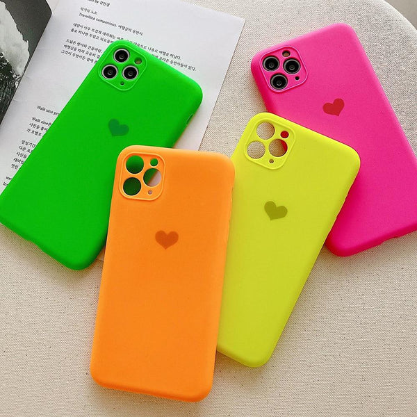 Neon Heart Case - C2867 - YW11PM - case - Jelly Cases