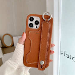 Neutral Leather Strap Case - CH4122 - BN14 - case - Jelly Cases