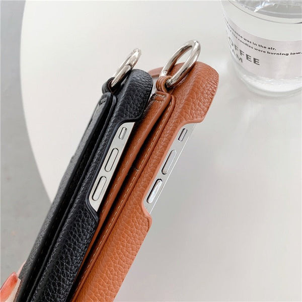 Neutral Leather Strap Case - CH4122 - BN14PM - case - Jelly Cases