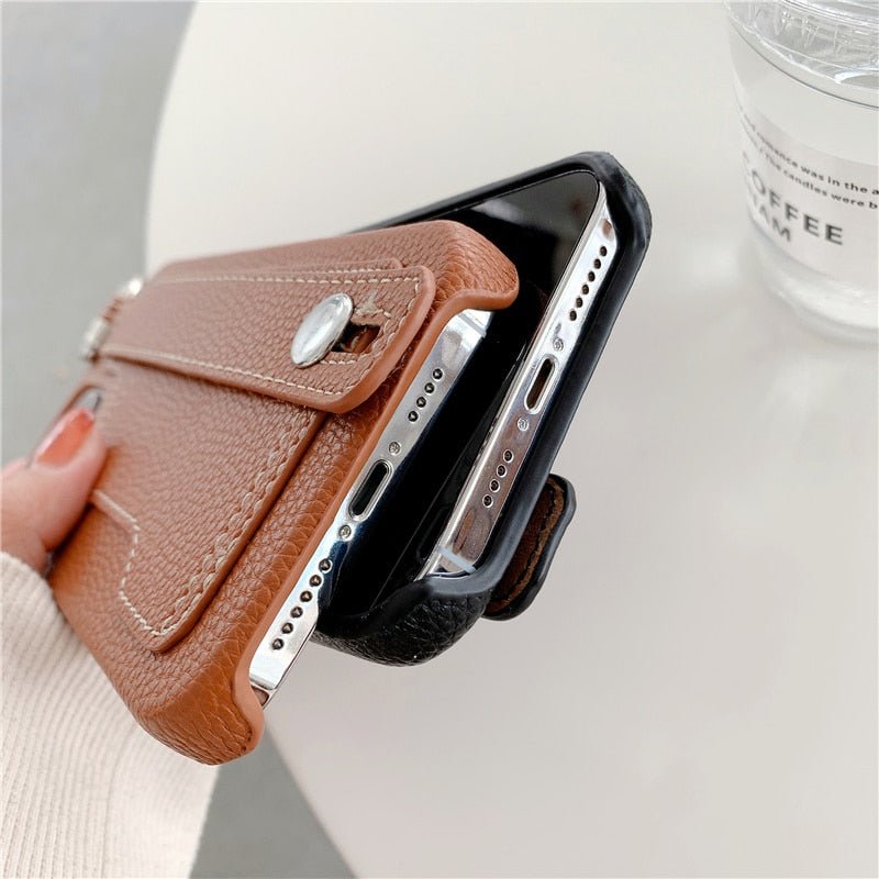 Neutral Leather Strap Case - CH4122 - BN14PM - case - Jelly Cases