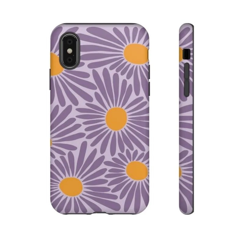 Purple Retro Floral Case - P0526S - iPhone Case - Jelly Cases