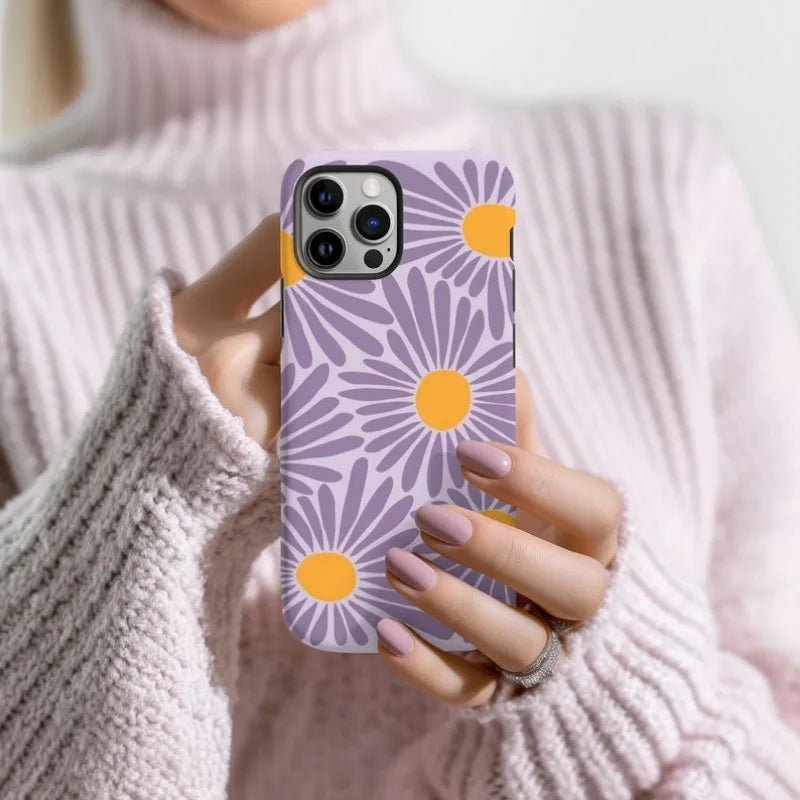 Purple Retro Floral Case - P0526S - iPhone Case - Jelly Cases