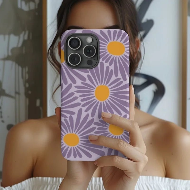 Purple Retro Floral Case - P0526S - iPhone Case - Jelly Cases