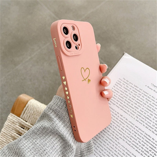 Soft Matte Hearts Case - 3256804730860714 - For iPhone 7 - P - case - Jelly Cases