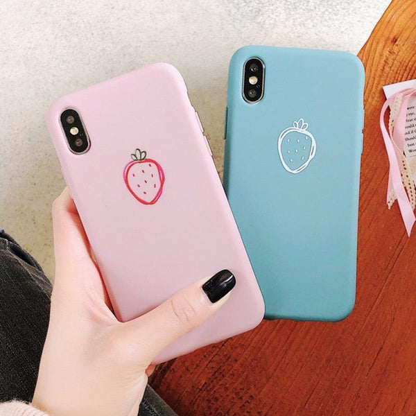 Strawberry Case - 21393042 - pink - for - iphone - xs - max - case - Jelly Cases