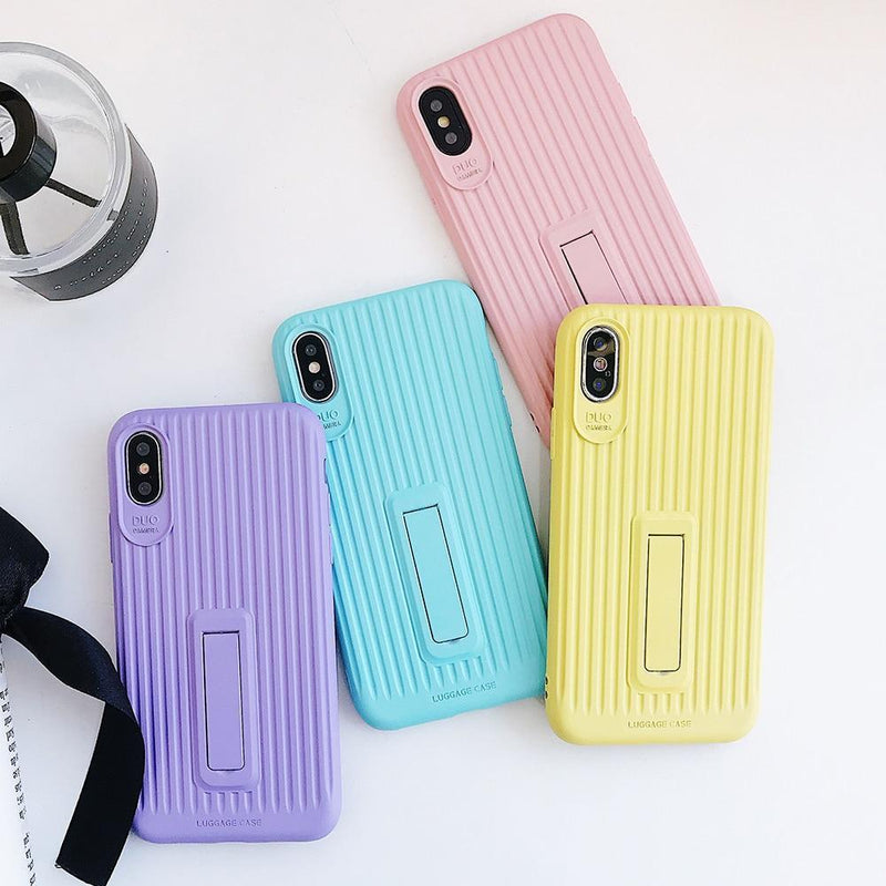 Stripe Candy Colors With Stand - 18445268 - green - for - iphone - 6plus - 6sp - Jelly Cases