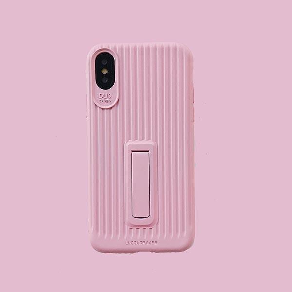 Stripe Candy Colors With Stand - 18445268 - pink - for - iphone - 6plus - 6sp - Jelly Cases