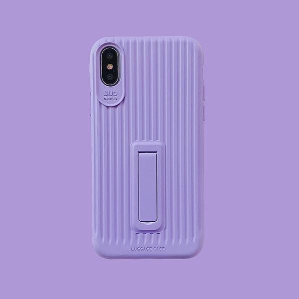 Stripe Candy Colors With Stand - 18445268 - purple - for - iphone - 6plus - 6sp - Jelly Cases