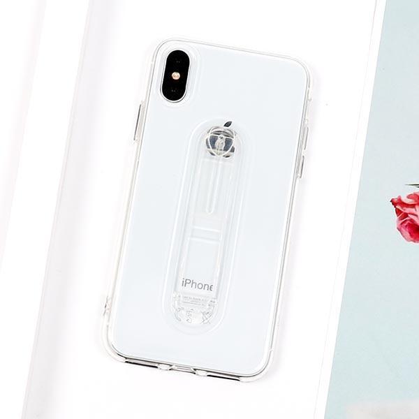 Transparent Candy Color Case With Holder - 17898967 - white - for - iphone - 6plus - 6sp - case - Jelly Cases