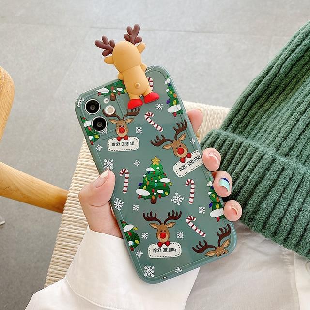 3D Christmas Deer Case-CH2175-GNX/XS-case-Jelly Cases