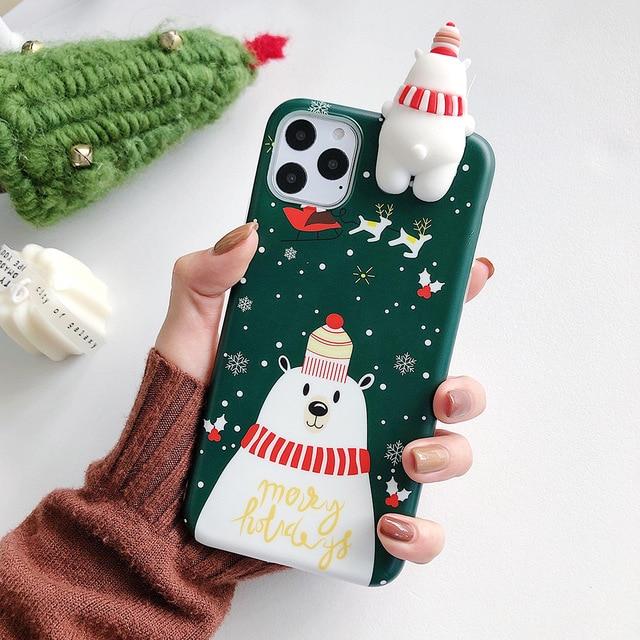 3D Christmas Reindeer & Snowman Case - Jelly Cases