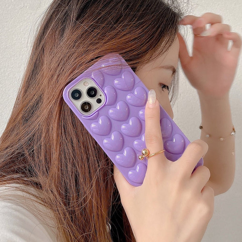 Cute Heart Phone Case With Mirror Phone Grip – Sassy Cases