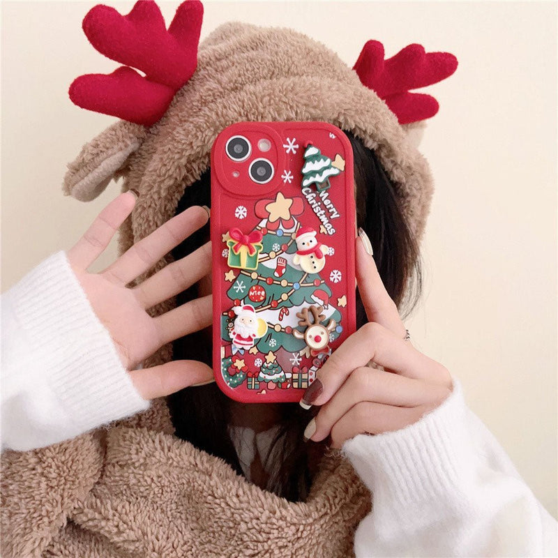 3D Santa & Deer Case-CH4066-GN14PM-case-Jelly Cases