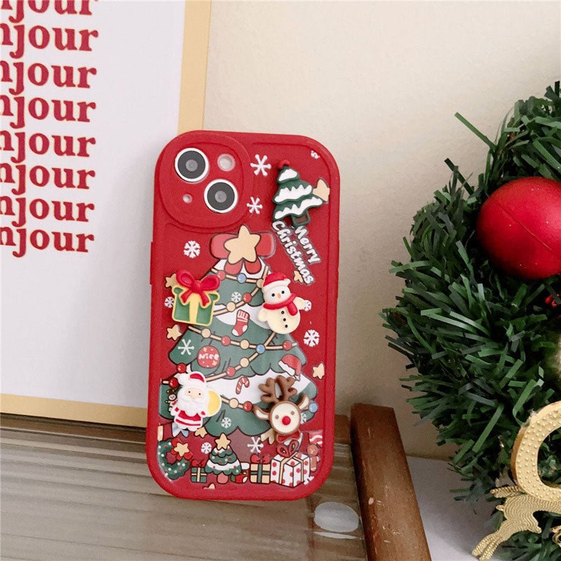 3D Santa & Deer Case-CH4066-GN14PM-case-Jelly Cases