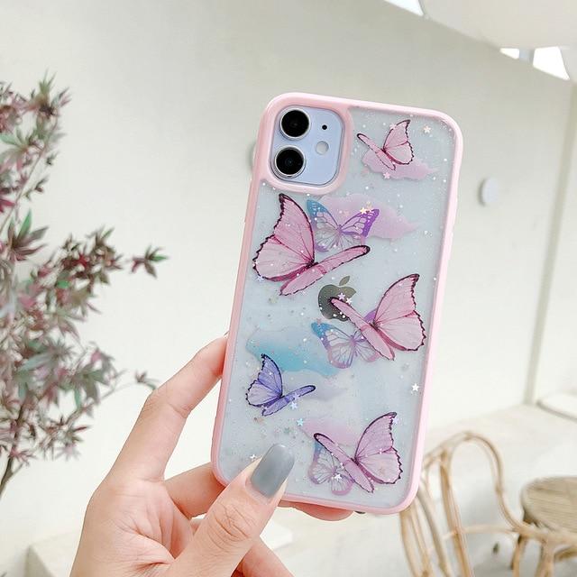 Butterfly Glitter Case-CH0038-PK11-case-Jelly Cases
