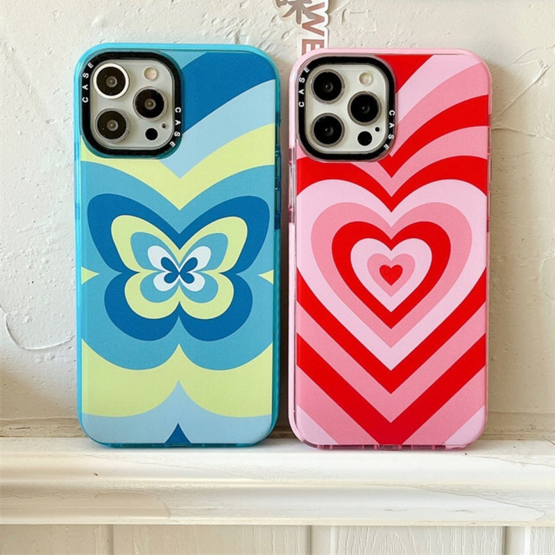 Butterfly & Heart Print Case-CH4051-S1-14PM-case-Jelly Cases