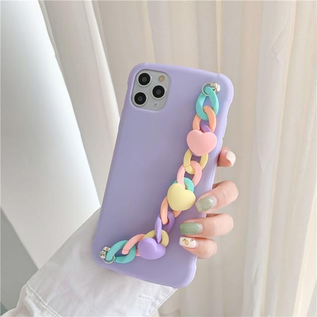 Candy Color Chain Case-CH0166-PEXR-case-Jelly Cases
