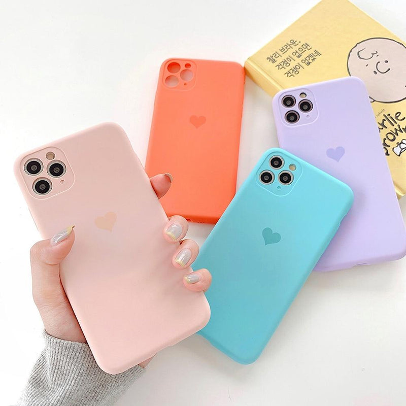 Candy Color Love Heart Case-C2856-PK11PM-case-Jelly Cases