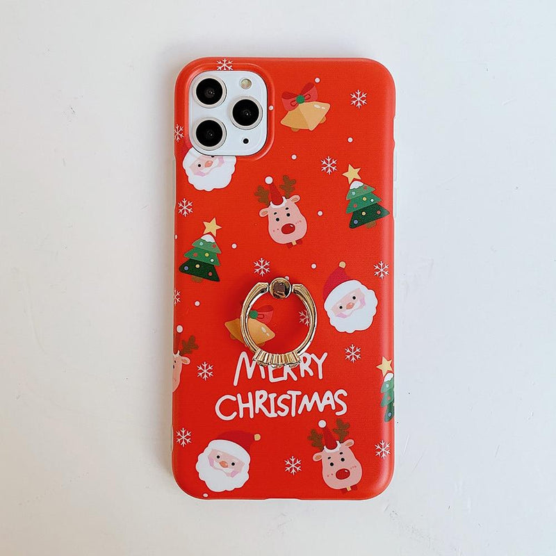Christmas Reindeer Case + Ring Holder-CH2177-GN6/6S-case-Jelly Cases