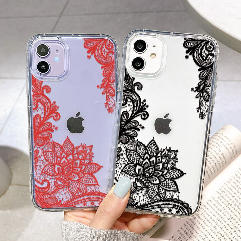 Clear Lace Flower Case-CH4041-WE14PM-case-Jelly Cases