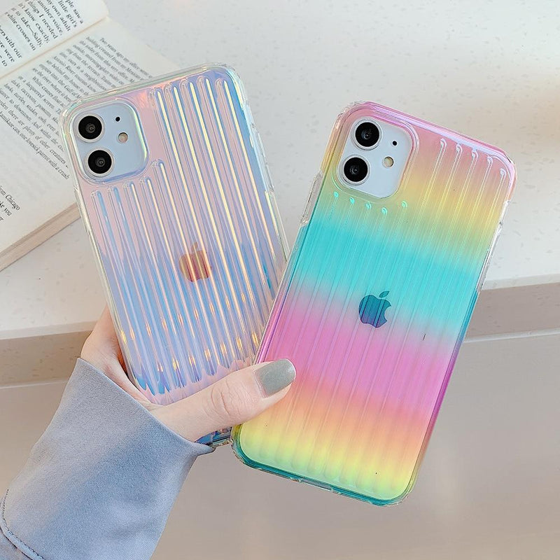 Colorful Clear Stripes Case-C2838-CR14PM-case-Jelly Cases