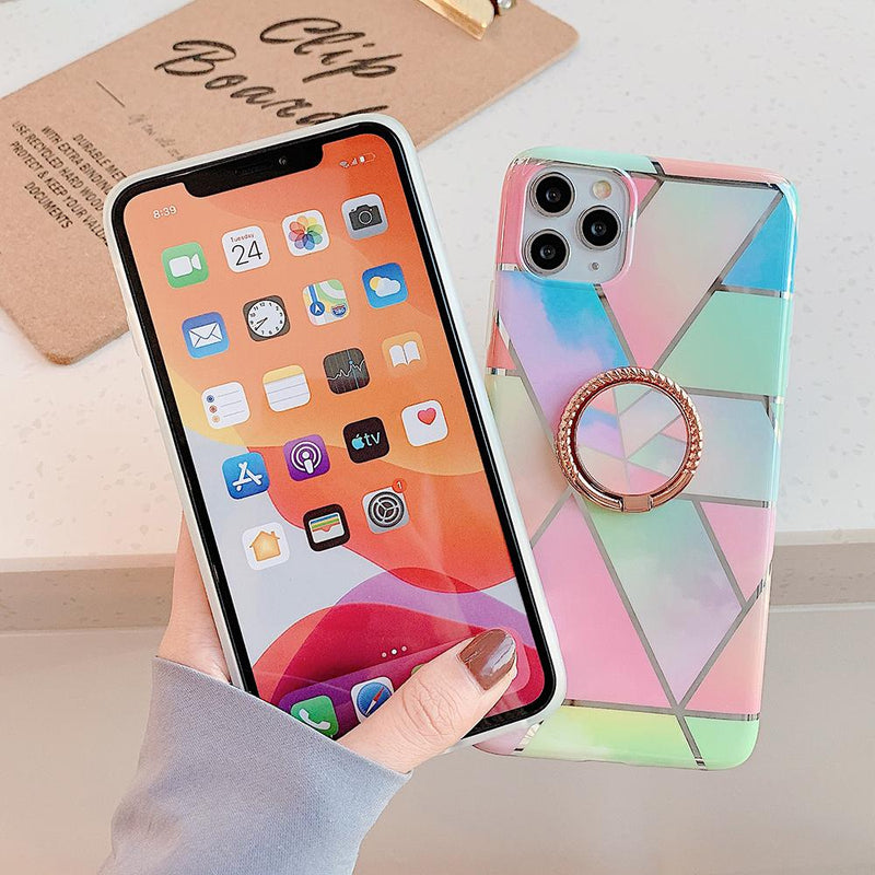 Colorful Marble Case + Ring Holder - Jelly Cases