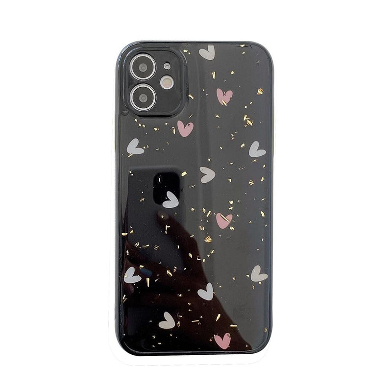 Cute Glitter Hearts Case-CH2054-BK7/8-case-Jelly Cases