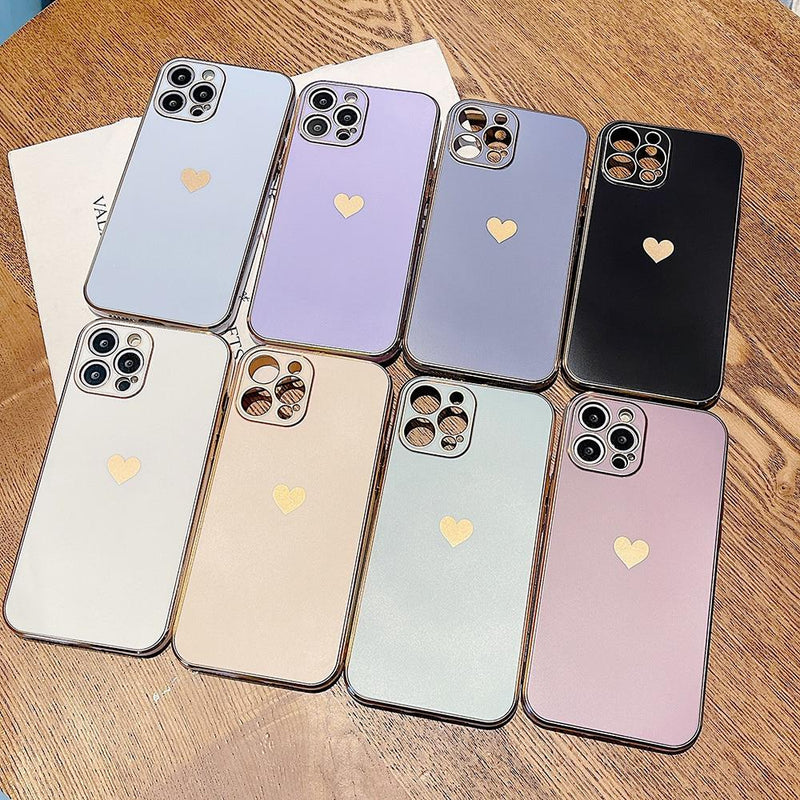 Electroplated Heart Case - Jelly Cases
