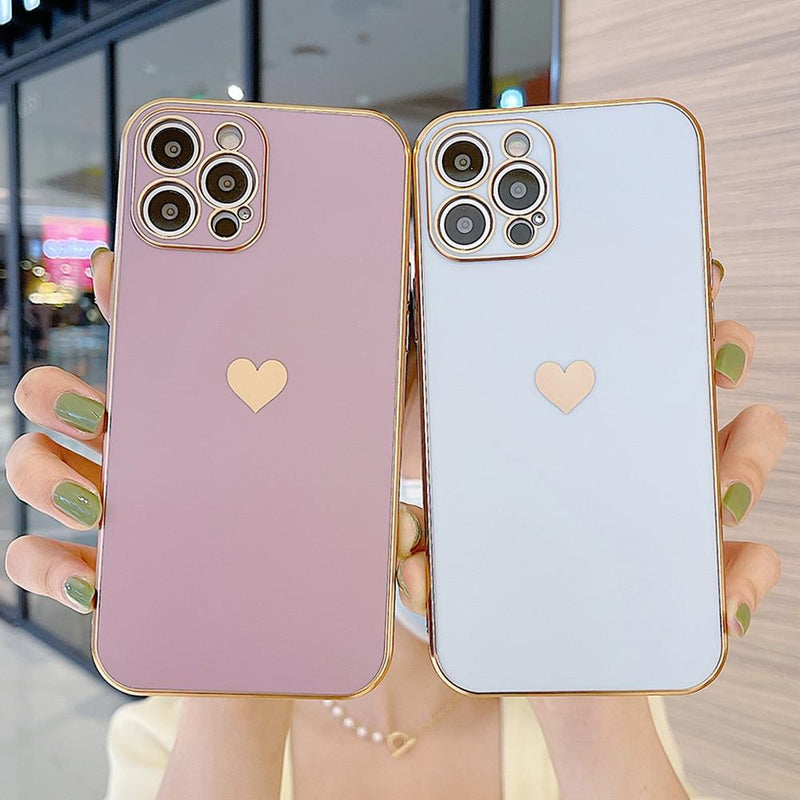 Electroplated Heart Case - Jelly Cases