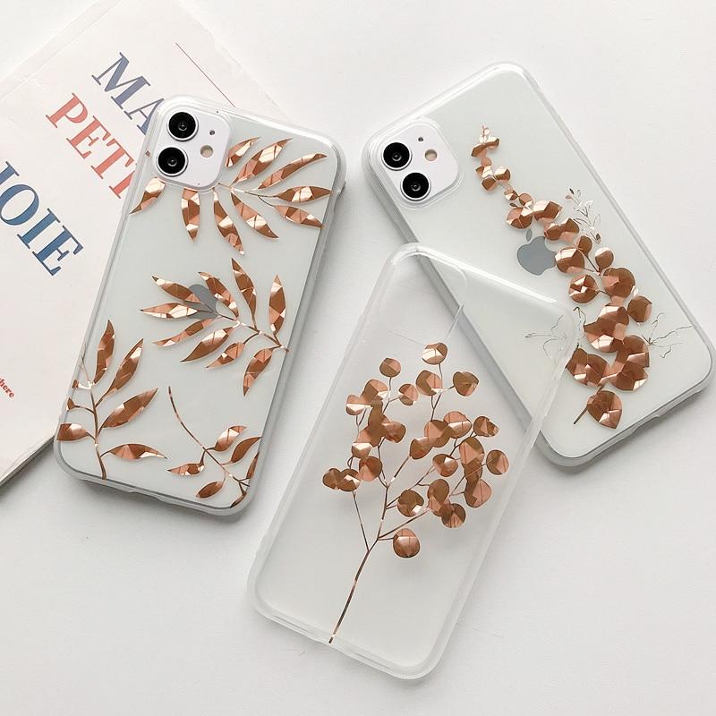 Electroplated Leaf Case - Jelly Cases