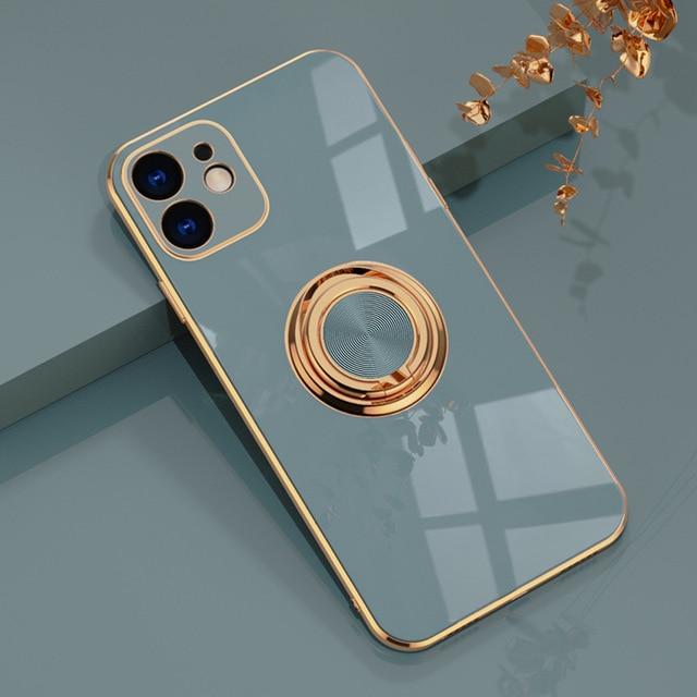 Electroplated Solid Case + Ring Holder-CH0162-GR11P-case-Jelly Cases