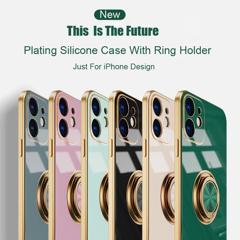 Electroplated Solid Case + Ring Holder-CH0162-WH14PM-case-Jelly Cases