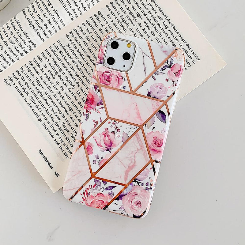 Geometric Pink Flower Case-C2989-14PM-case-Jelly Cases