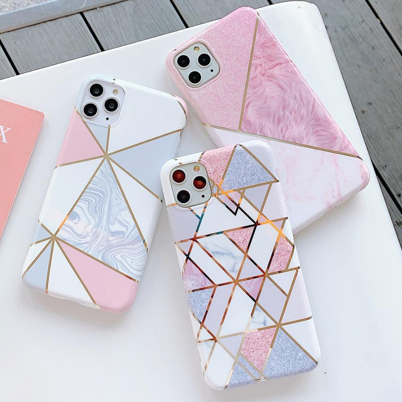 Geometric Splicing Marble Case-CH2055-S1-12PM-case-Jelly Cases