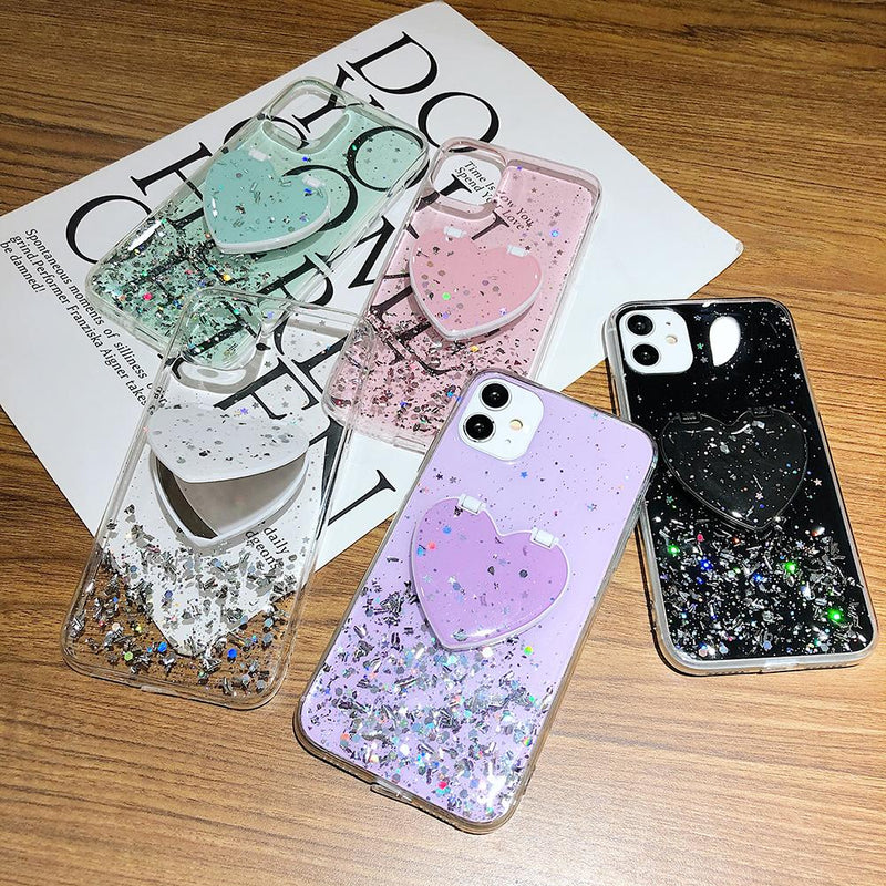 Heart Mirror Sequins Case - Jelly Cases