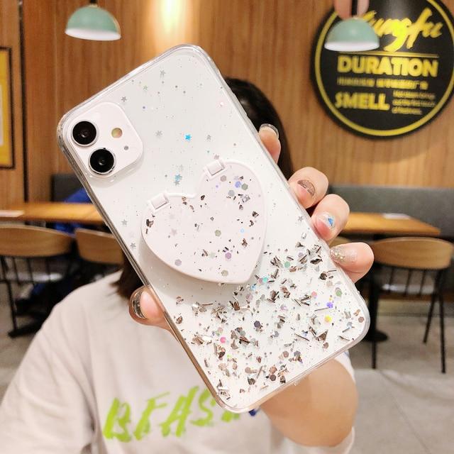 Heart Mirror Sequins Case - Jelly Cases