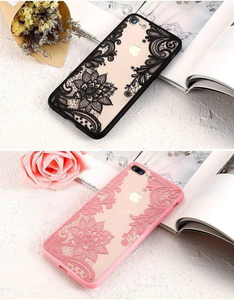 Luxury Lace Flower Case-C2962-RDX/XS-case-Jelly Cases