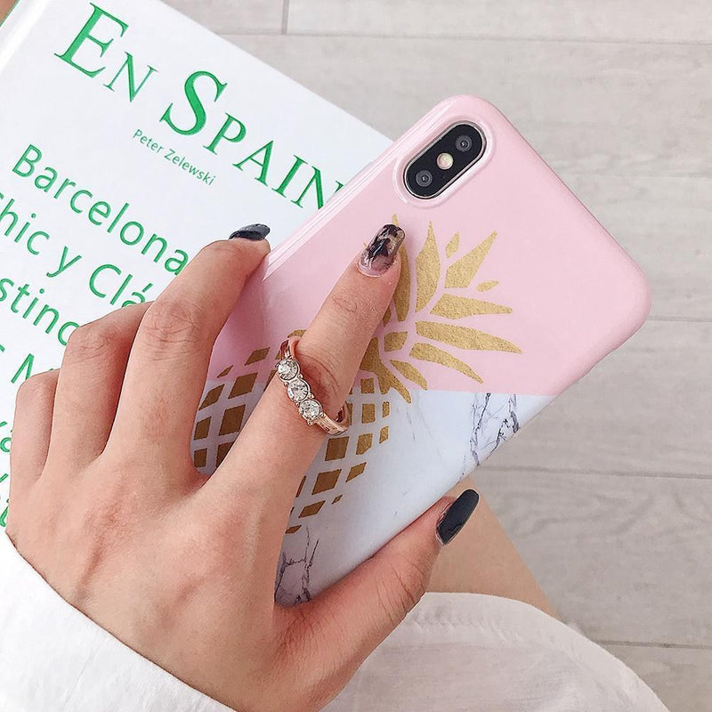 Pineapple Marble Case + Ring Holder-CH0180-S1-11PM-case-Jelly Cases