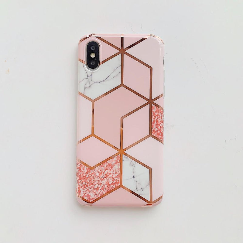 Pink Marble Case-C2889-XR-case-Jelly Cases