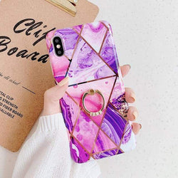 Purple Marble Case + Ring Holder-C2817-7/8P-case-Jelly Cases