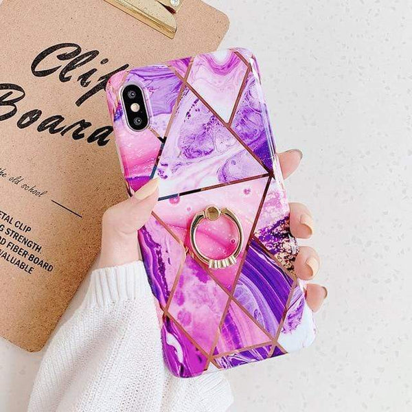 Purple Marble Case + Ring Holder - Jelly Cases