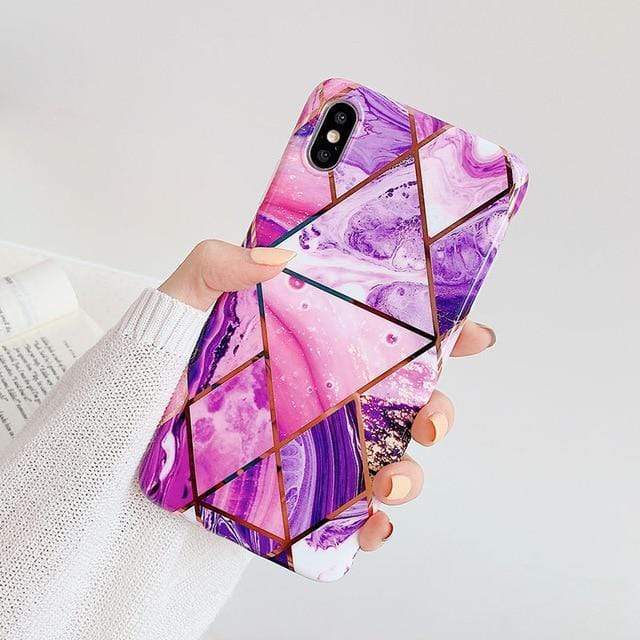 Purple Marble Case + Ring Holder-C2817-7/8P-case-Jelly Cases